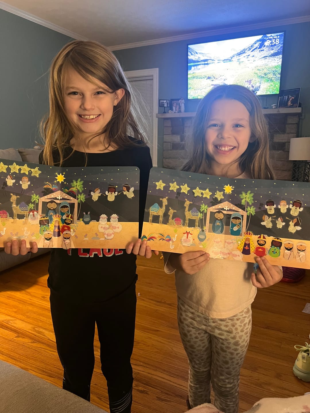 Customer photo review of Advent Calendar & Christmas Nativity Scene Reusable Sticker Fun