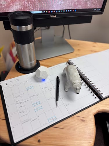 Customer photo review of 2025 Horizontal Weekly Planner, Midnight