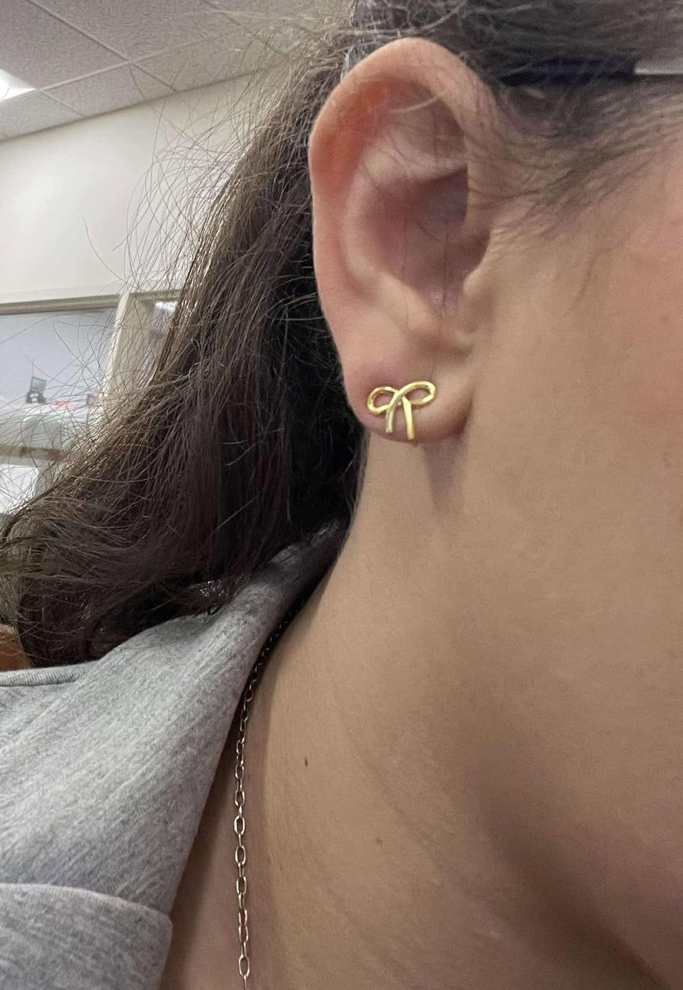 Customer photo review of Alice Clip On Earrings in Gold