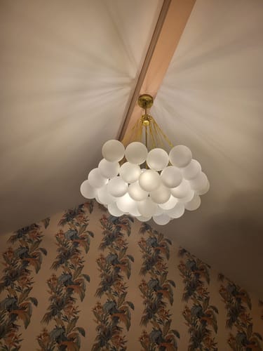 Customer photo review of Modern Hanging Glass Cluster Bubble Chandelier Light
