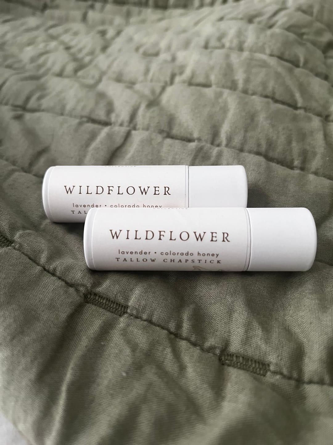 Customer photo review of wildflower / honey lavender chapstick