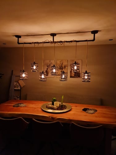 Customer photo review of Hanglamp Morgan - 7-lichts - Antraciet - Metaal
