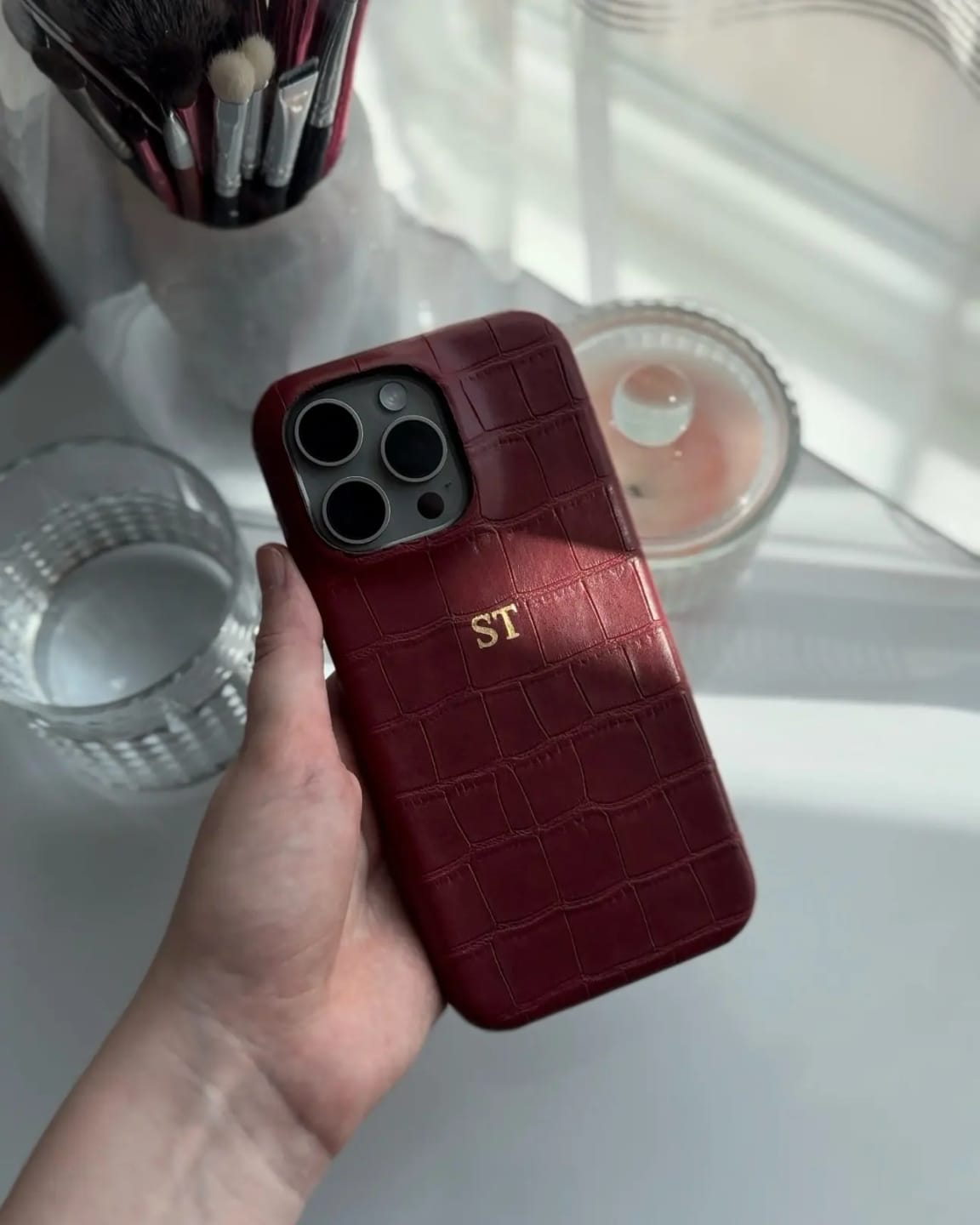 Customer photo review of Luxe Croc Phone Case