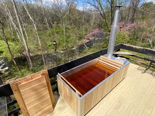 Customer photo review of Wood Burning Hot Tub