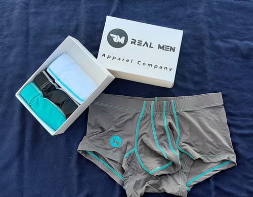Customer photo review of Nylon 3in Boxer Briefs No Fly 4pk Black/Dark Blue/Gray/Light Blue