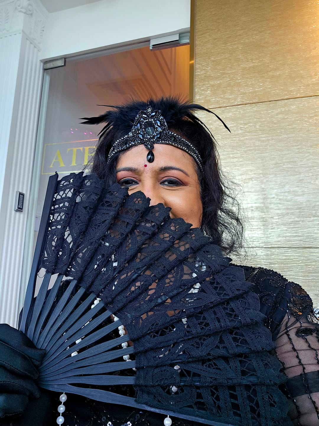 Customer photo review of 1920s Black Lace Hand Fan
