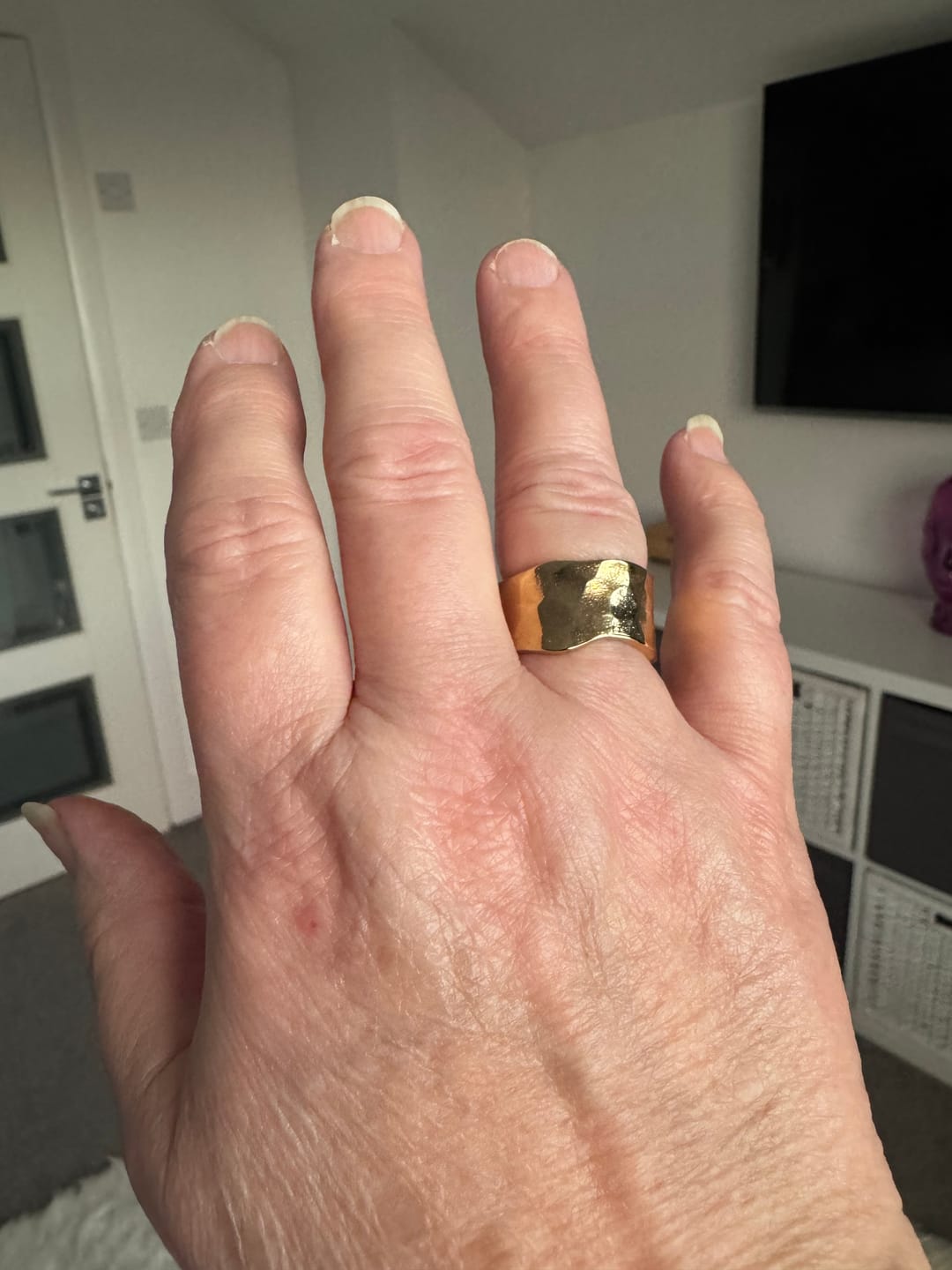Customer photo review of Textured Band Ring