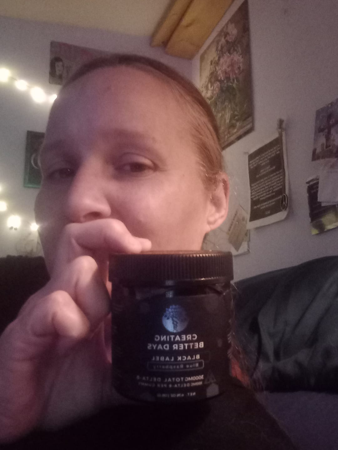 Customer photo review of 3,000mg Delta-8 Gummies - Blue Raspberry
