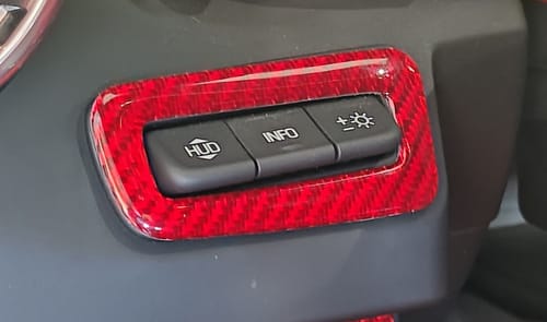 Customer photo review of 2016-2024 Chevrolet Camaro Real Carbon Fiber HUD button Trim Overlay