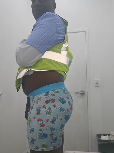 Customer photo review of SWAG - Scattered Smurfs Boxers