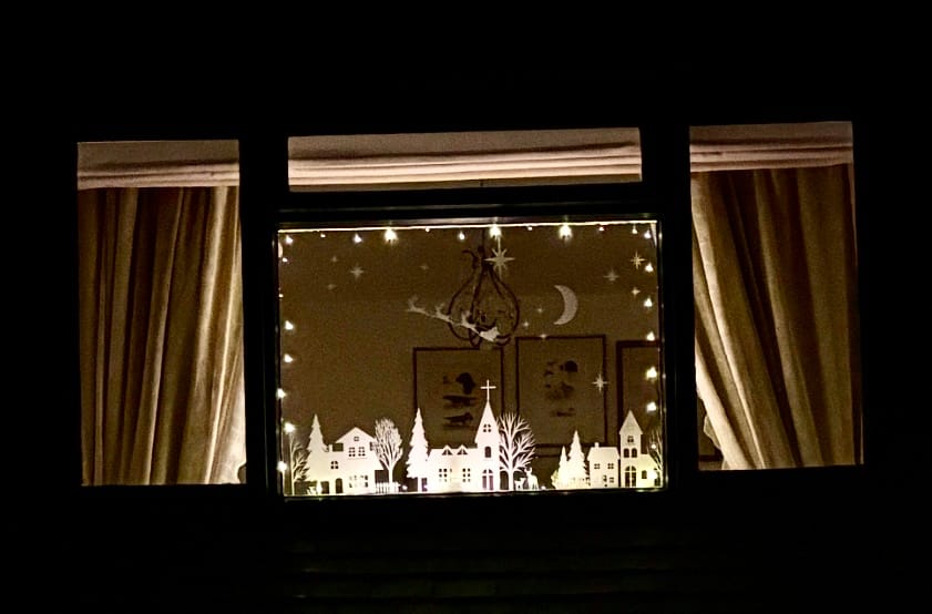 Customer photo review of Christmas Village Window Decal