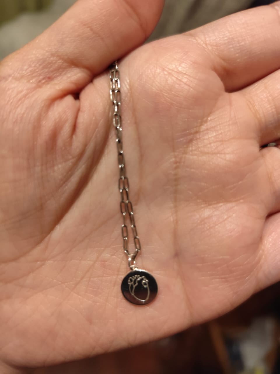 Customer photo review of COLGANTE PARA GRABAR MEDALLA PLATA 10MM