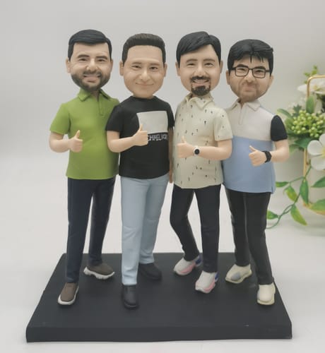 Customer photo review of Handmade Clay Sculpture 4 person Polymer Clay Figurines Halloween Gift