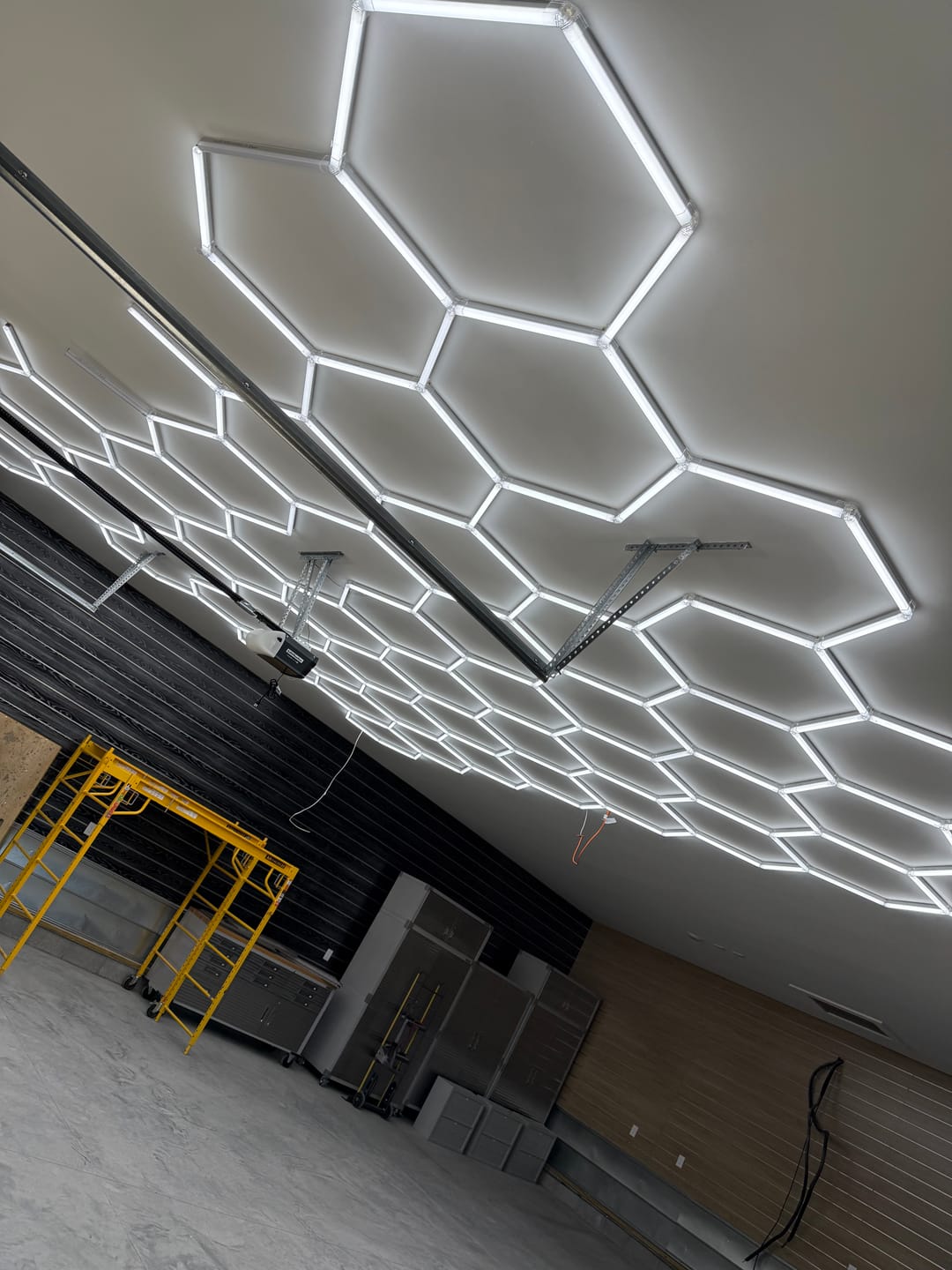Customer photo review of Dimmable Hexagon Lights | Hex Garage