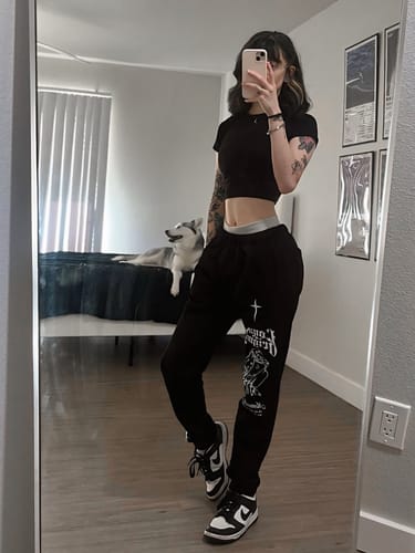 Customer photo review of 'Ave Maria' Cloud Joggers (UNISEX)
