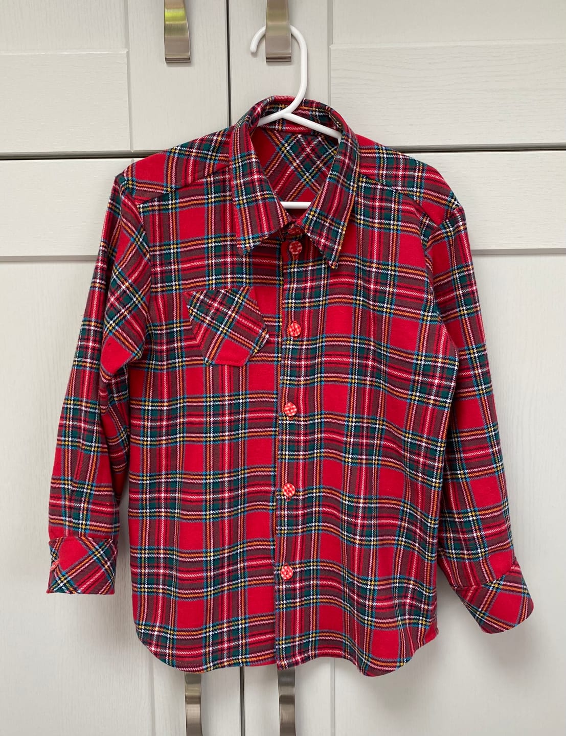 Customer photo review of Red Tartan Brushed Cotton Fabric