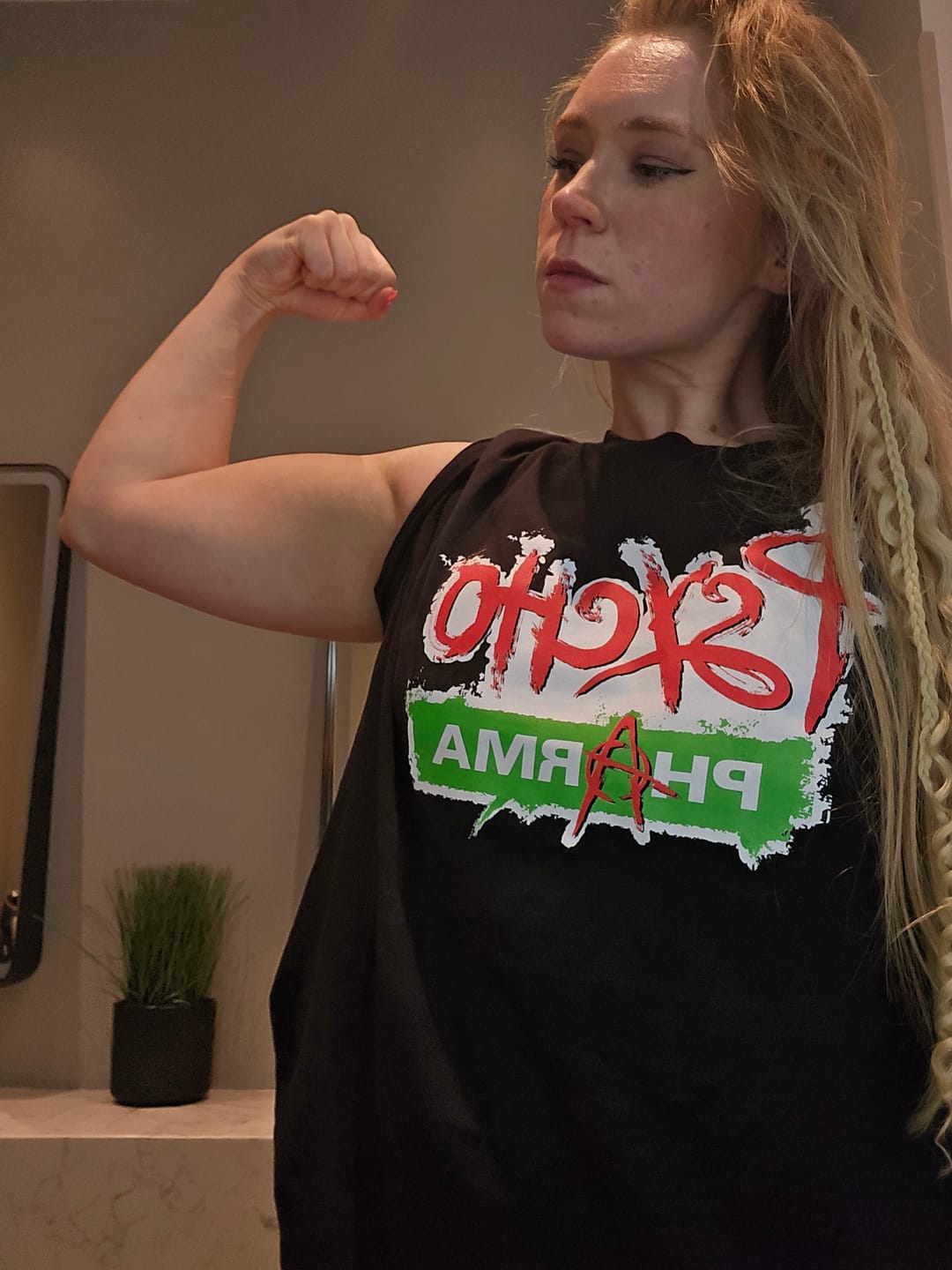 Customer photo review of Psycho Pharma Logo Tee