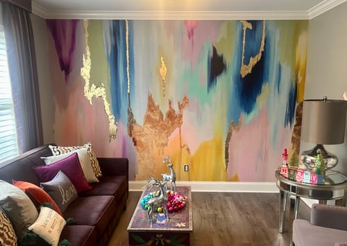 Customer photo review of "Feather" Oversized Wallpaper Wall Mural