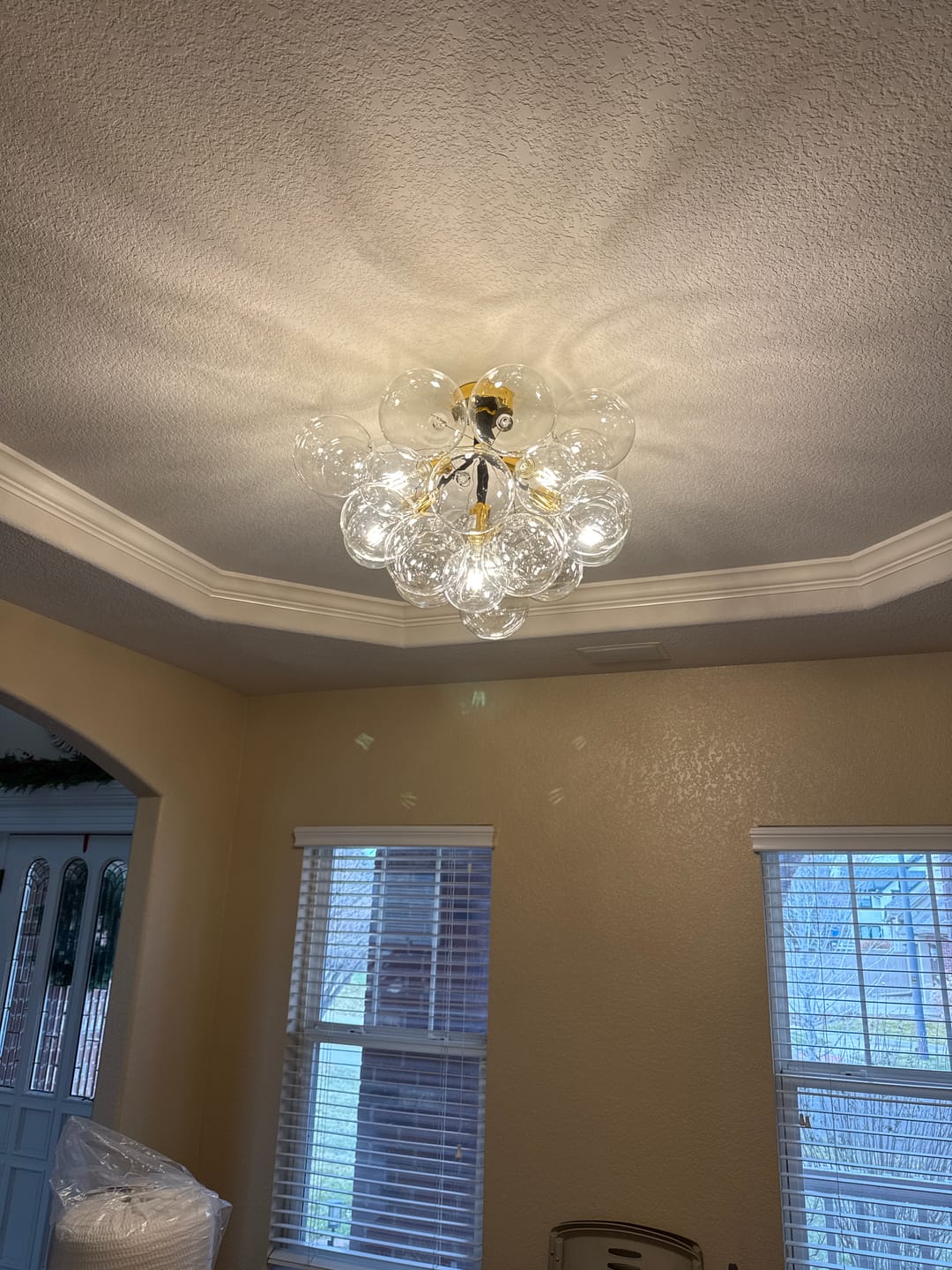 Customer photo review of Modern Cluster Glass Bubble Chandelier / Semi Flush