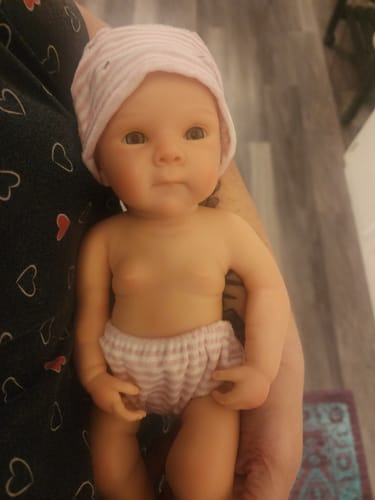 Customer photo review of Silicone Baby Doll Full Body Reborn Preemie 13" 2.3lbs Platinum Silicone Dolls Realistic Real Lifelike Weighted Babies Ecoflex Bathtub Baby
