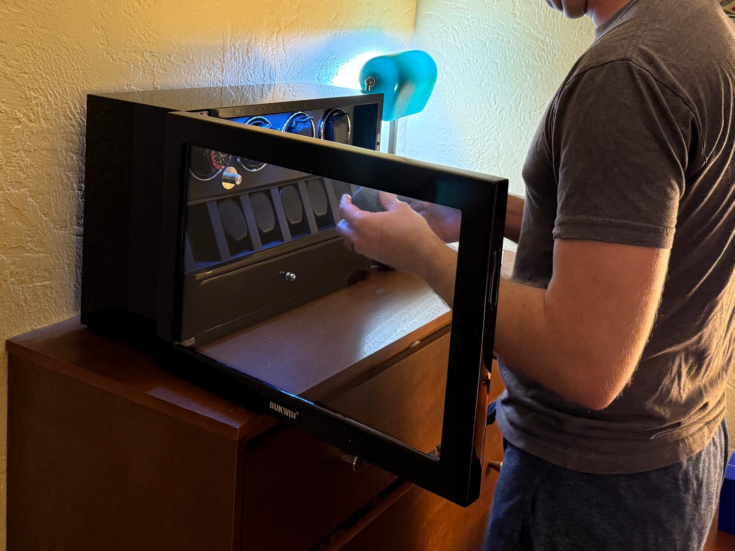 Customer photo review of 4 Watch Winders for Automatic Watches with 6 Watches Display Organizer