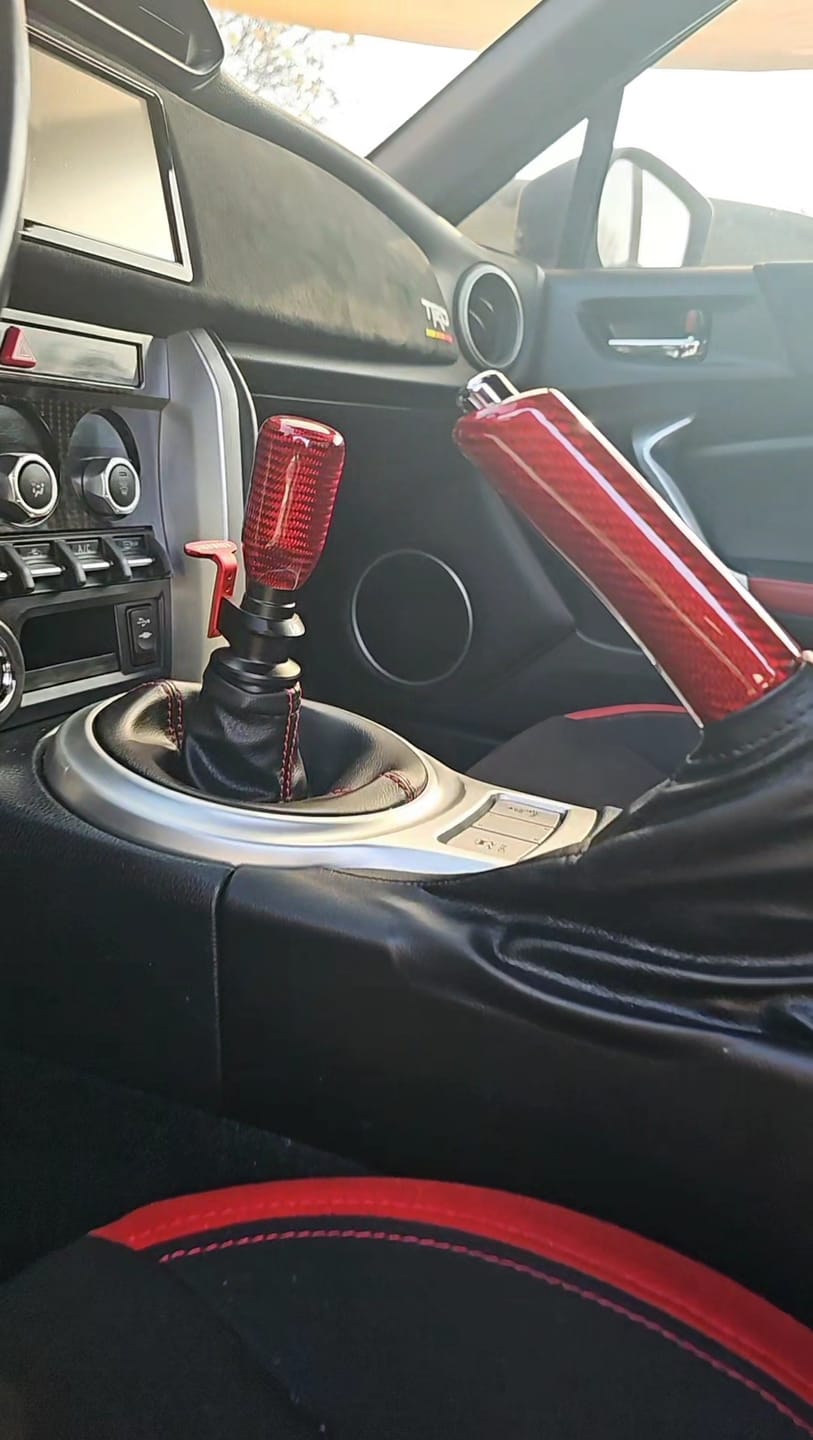 Customer photo review of Red Carbon Fiber Handle Shift Knob
