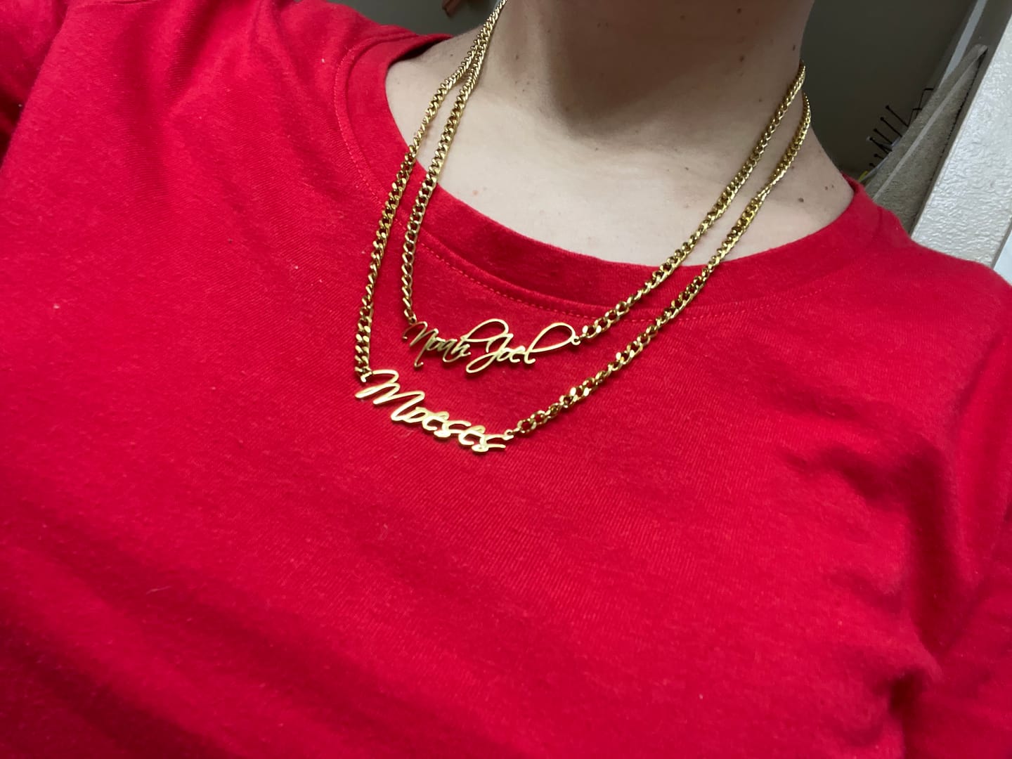 Customer photo review of Script Name Necklace