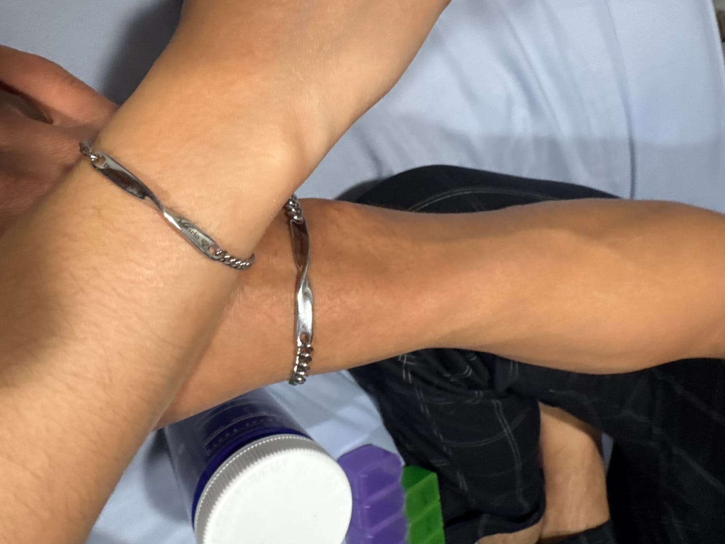 Customer photo review of Infinity Engraved Bracelet Set