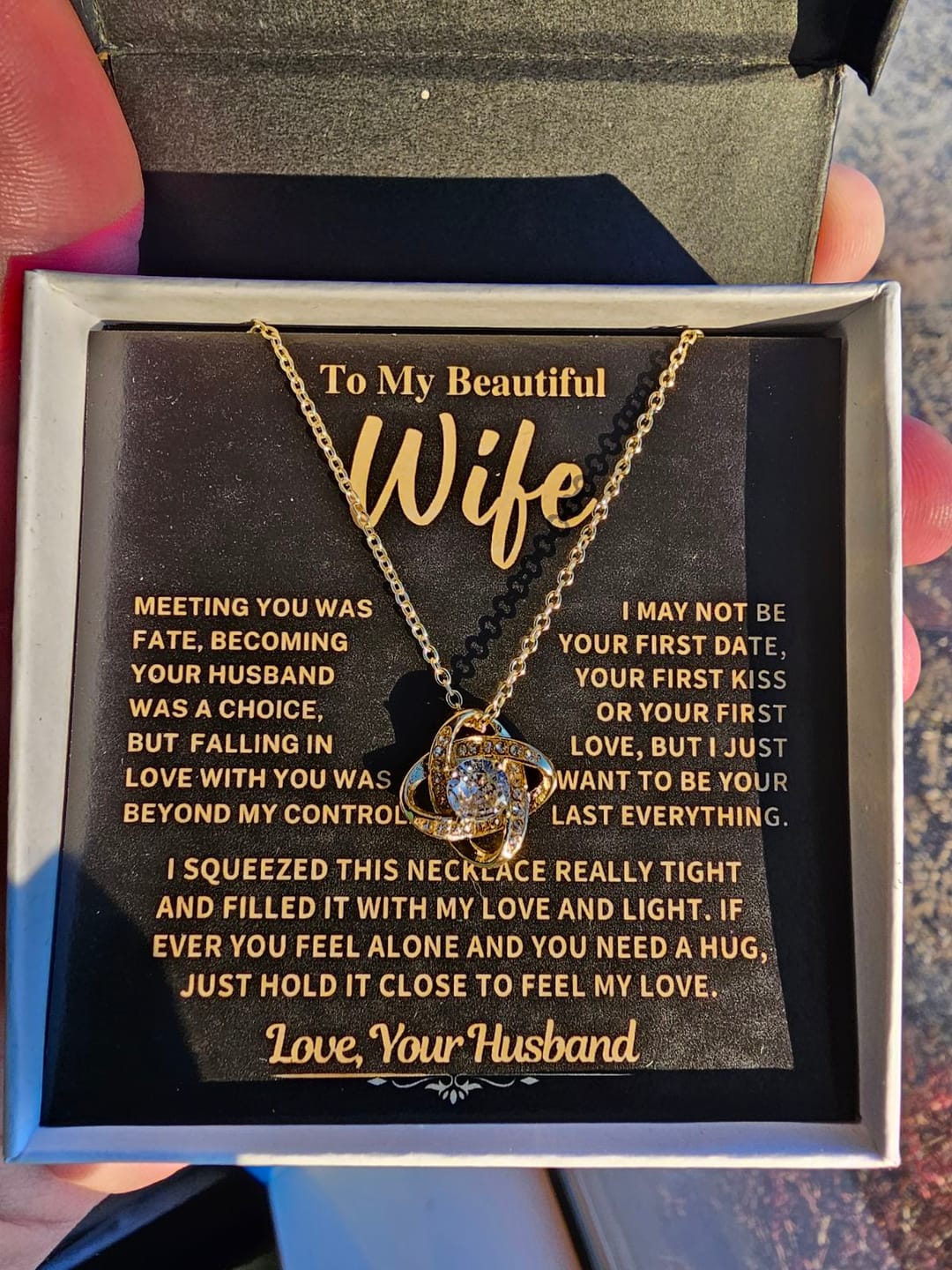 Customer photo review of Beautiful Gift For Wife, "Meeting You Was Fate"