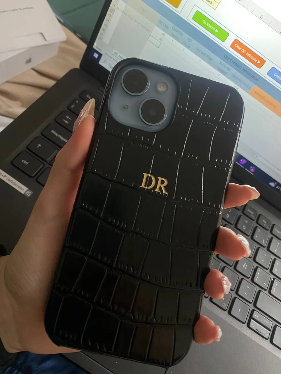 Customer photo review of Luxe Croc Phone Case