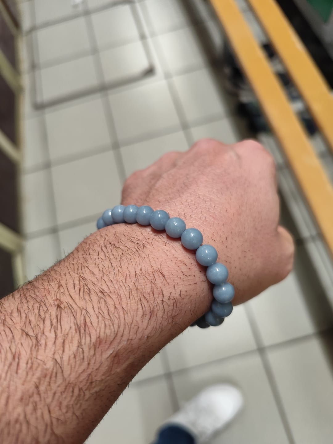 Customer photo review of Bracelet Angélite 8mm
