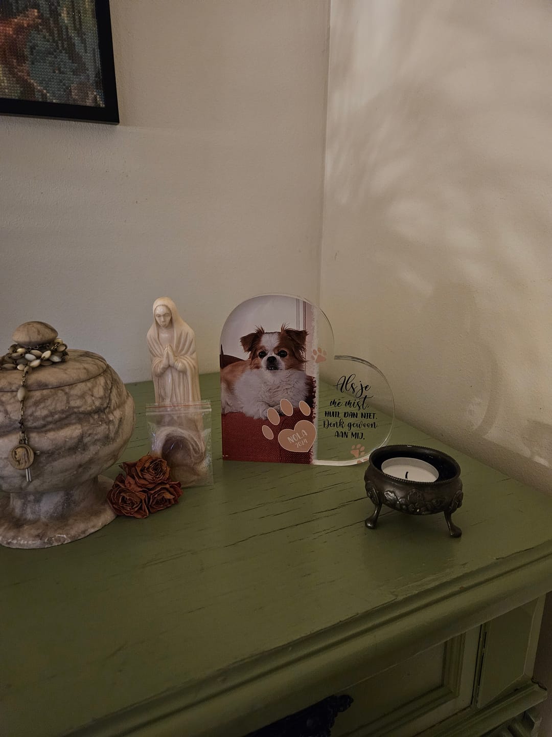 Customer photo review of Als je me mist - Gepersonaliseerd glazen hart