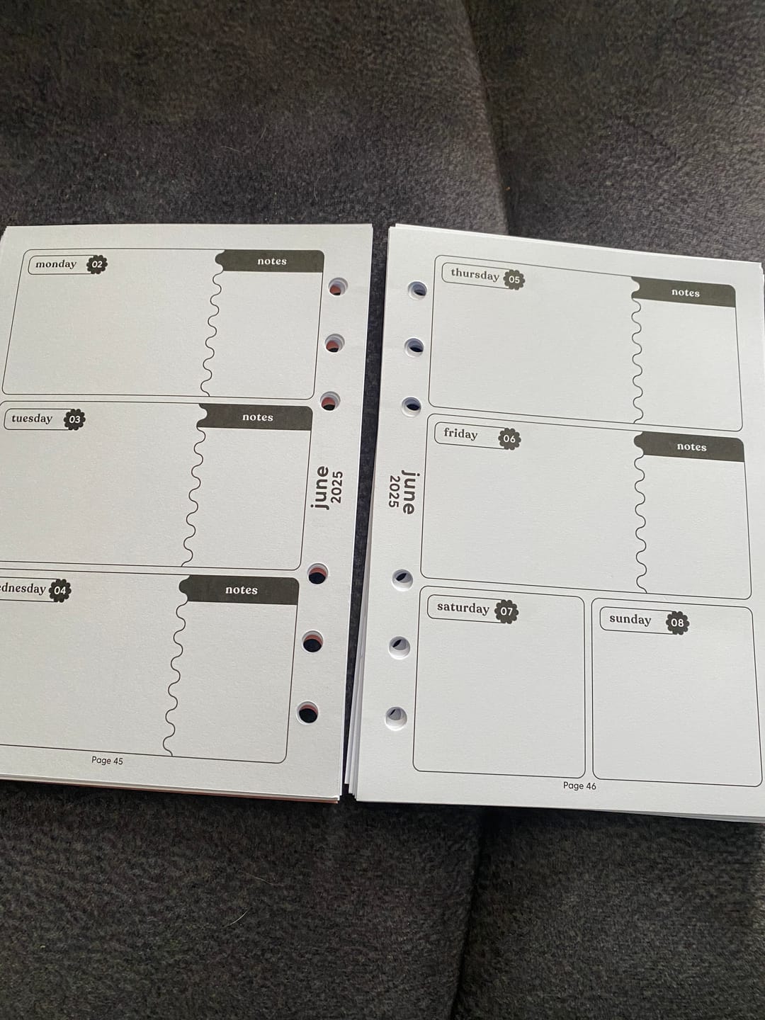 Customer photo review of 2025 Weekly Planner - A6 Organiser Insert