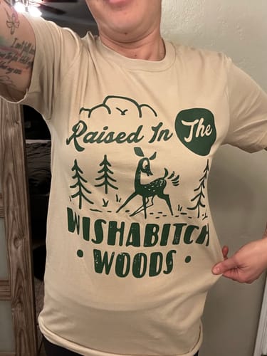 Customer photo review of Wishabitch Woods Tee