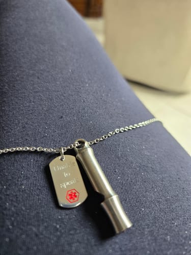 Customer photo review of Minimal Medical Dog Tag