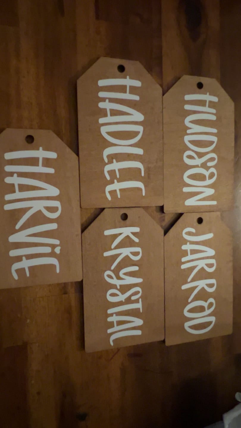 Customer photo review of Unfinished Wood Price Tag Product Tag Silhouette - Craft- up to 24" DIY