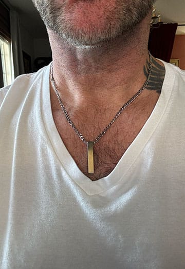 Customer photo review of Matte Rectangle Bar Urn Pendant