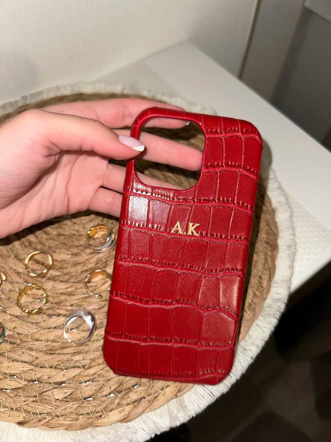 Customer photo review of Luxe Croc Phone Case