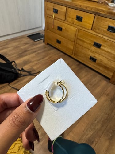Customer photo review of Gold Irregular Hoop Earrings