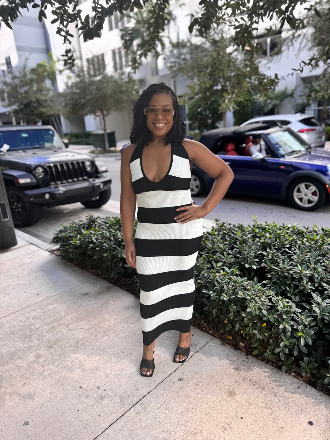 Customer photo review of New Era Ribbed Knit Color Block Maxi Dress