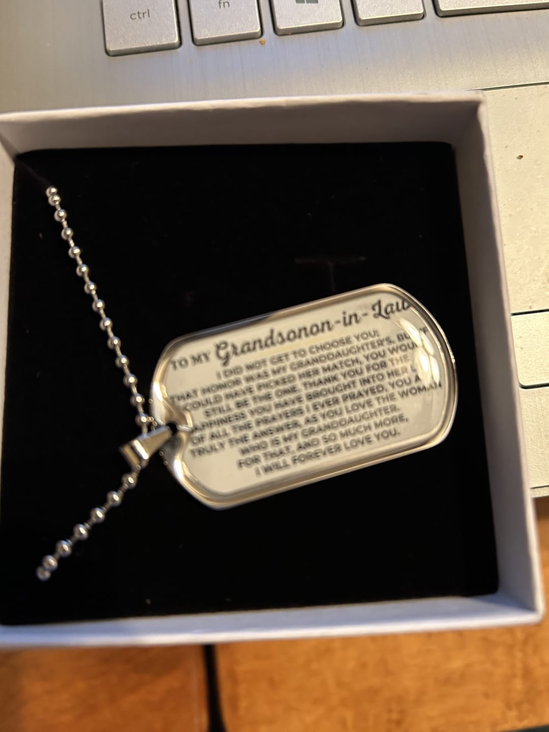 Customer photo review of To My Son-in-Law - Love Tag - SS232SDT2
