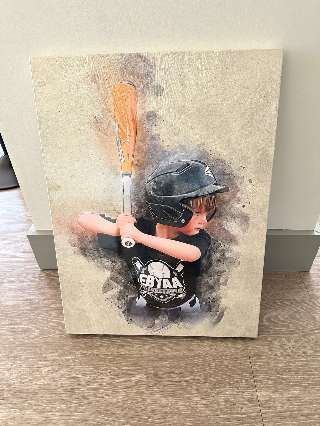 Customer photo review of Personalized baseball photo Painting