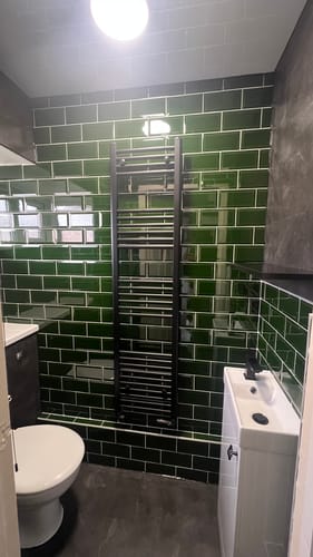 Customer photo review of Metro Victorian Green Gloss Rectangle Ceramic Tiles