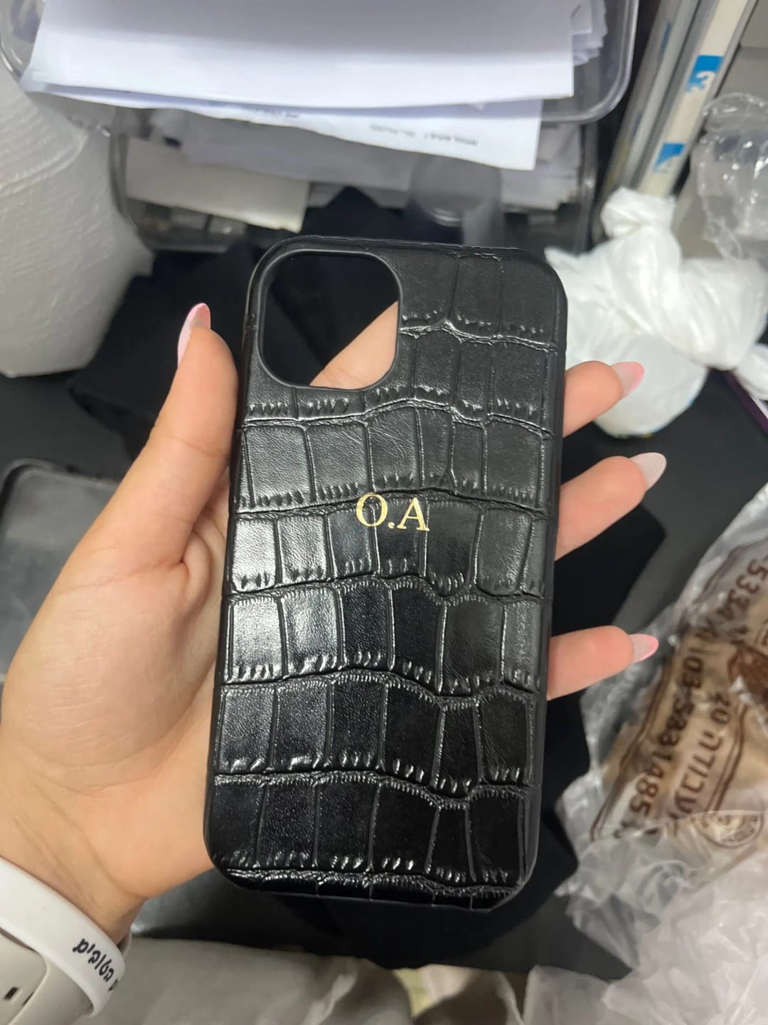 Customer photo review of Luxe Croc Phone Case