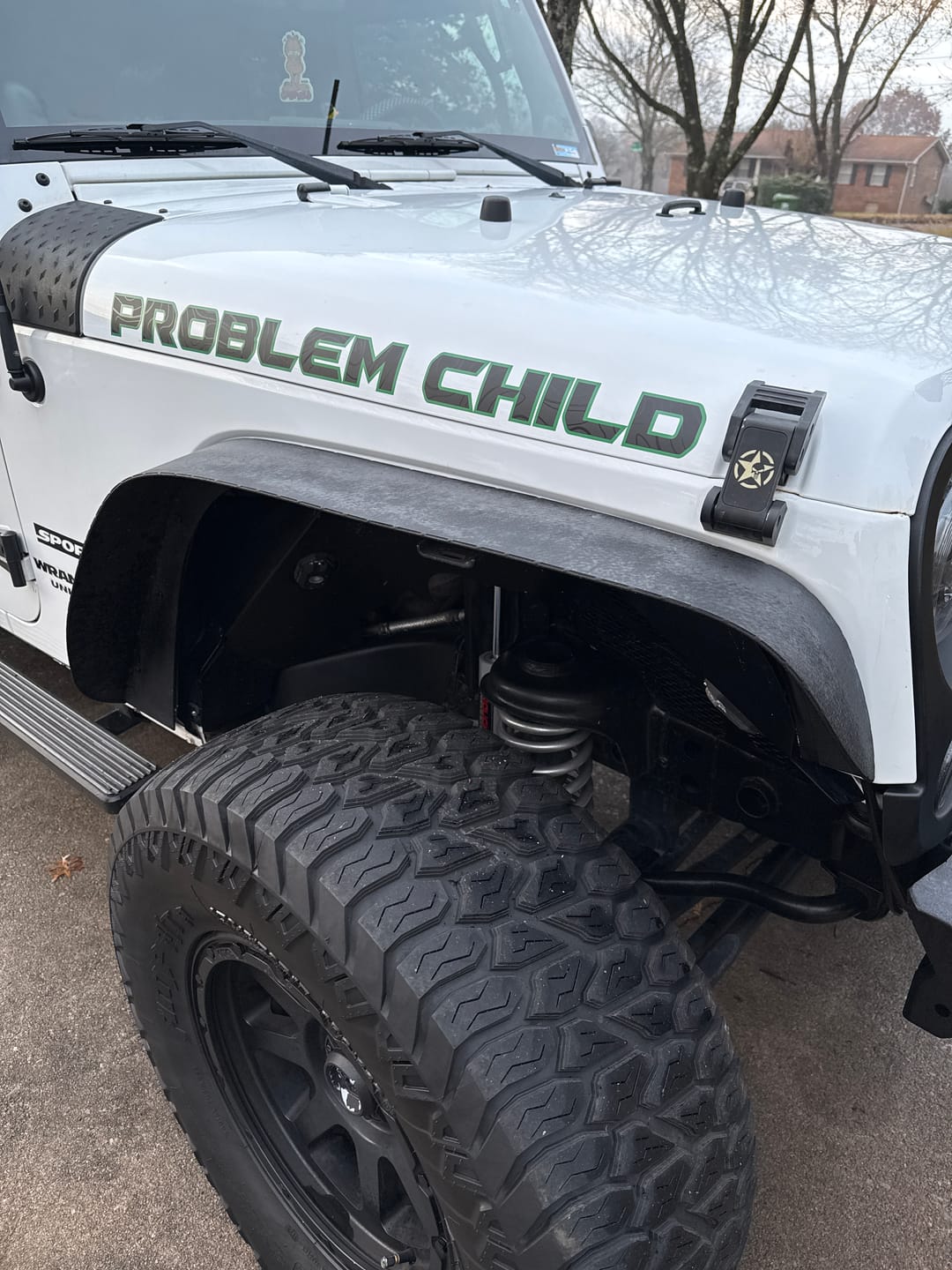 Customer photo review of Premium Black Topo Hood Lettering | Set of 2