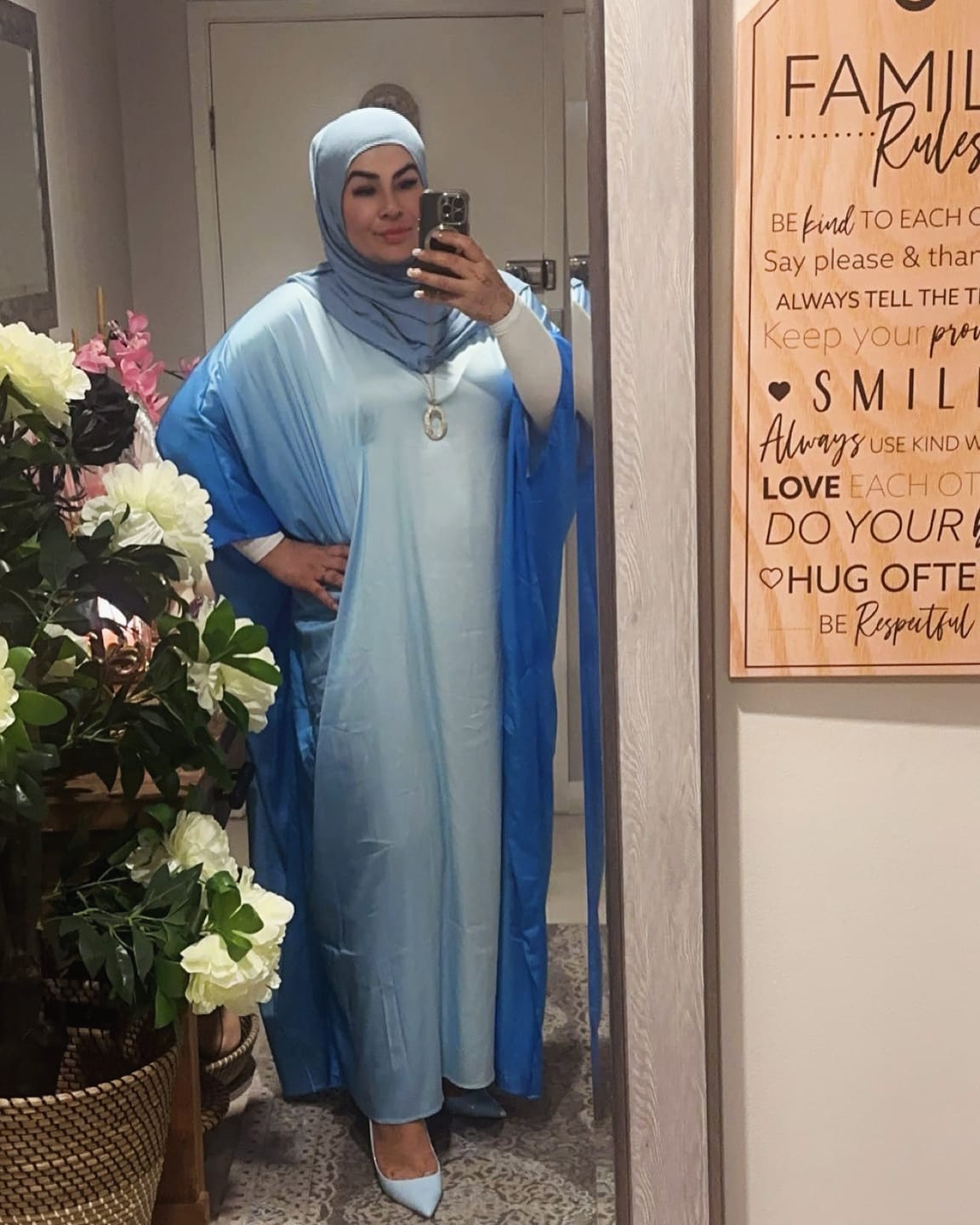 Customer photo review of Premium Modal Hijab - Sky Blue