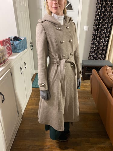 Customer photo review of Double breasted winter long wool coat  5243
