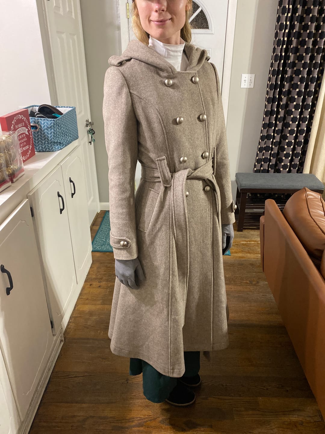 Customer photo review of Double breasted winter long wool coat  5243