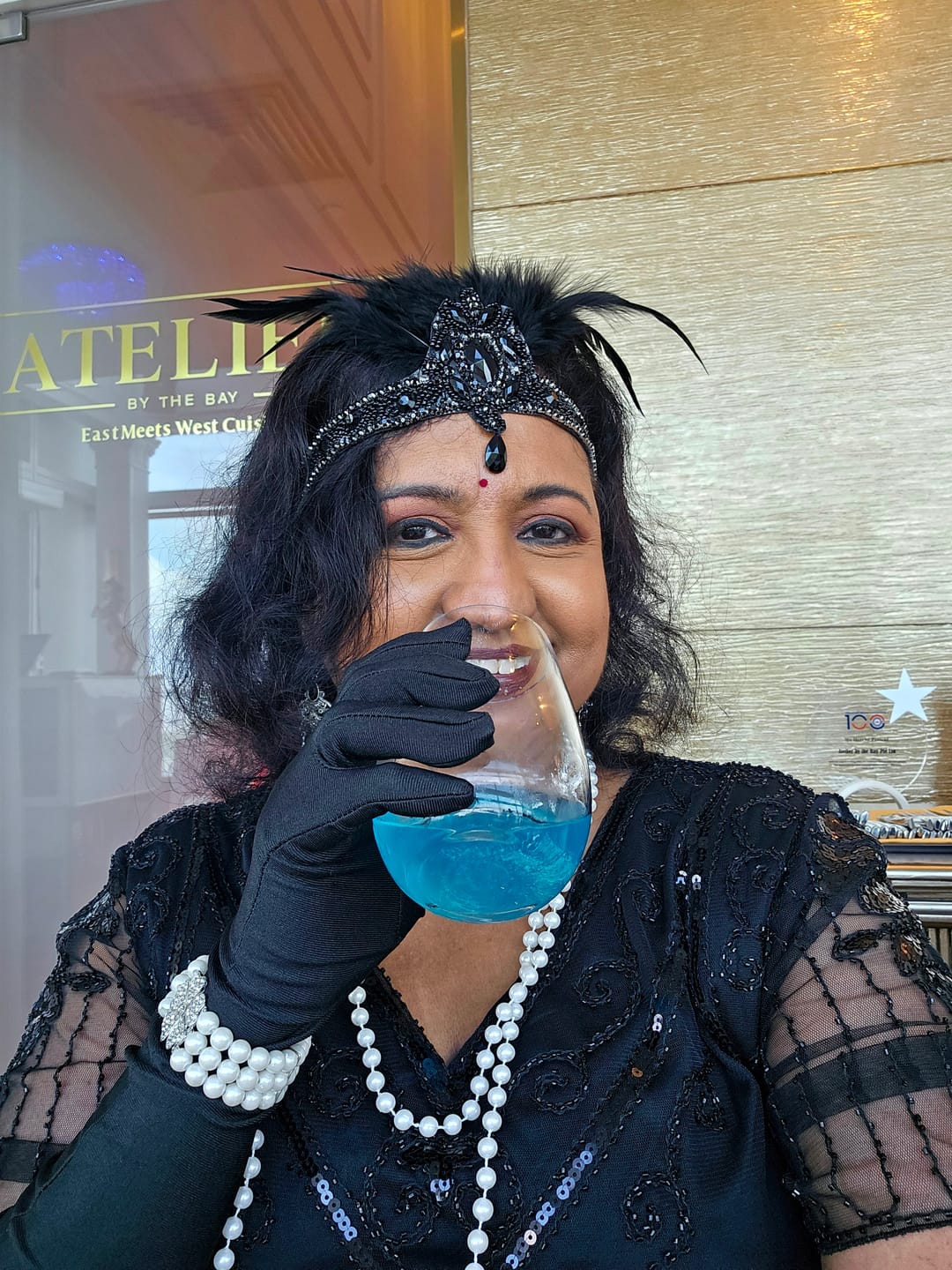 Customer photo review of Long Black Gloves