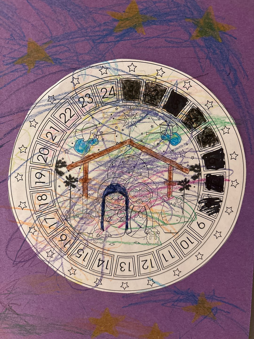 Customer photo review of Advent Calendar Printable & Coloring Page - Digital Download